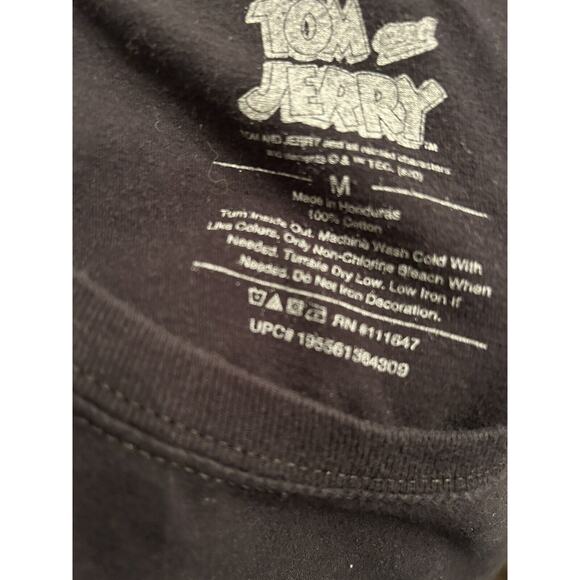 TOM and JERRY Weathered Look CARTOON Graphic Shirt Men’s Medium Black T-Shirt - Picture 7 of 7